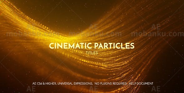 28468电影粒子特效文字标题动画AE模版Cinematic Particles Titles