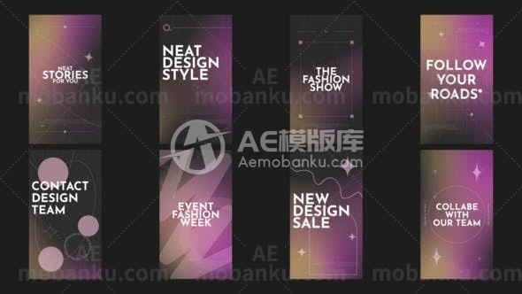 28473迷你简洁介绍AE模板Minimal Neat Stories