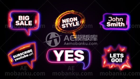 28490语音气泡文字动画AE模版Speech Bubbles