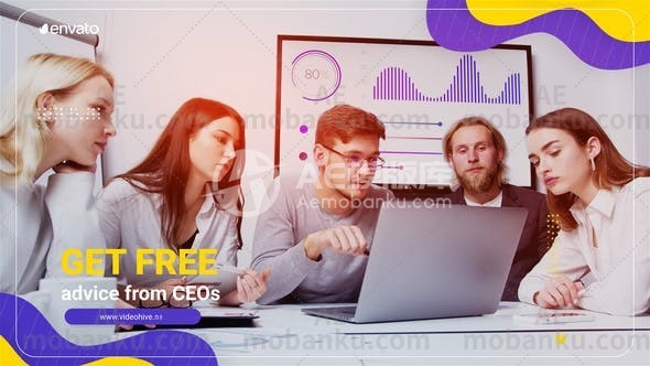 28511彩色公司企业图文展示动画AE模版Colorful Corporate Slideshow