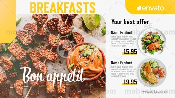 28519食品菜单促销动画AE模版Food Menu Promo