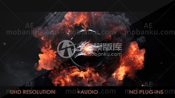 28527火龙logo演绎动画AE模版Fire Dragon Logo Intro