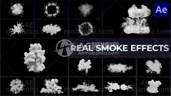 28529真实烟雾特效动画AE模版Real Smoke Effects for After Effects