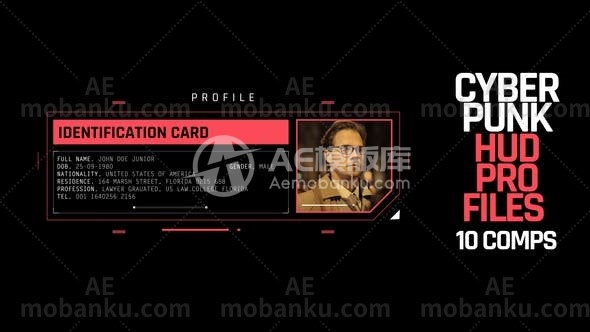 28530HUD界面视频包装AE模板HUD Cyberpunk Profiles