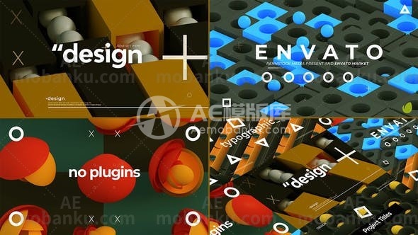 285523D视频开场动画AE模版3d Scene Opener