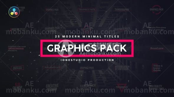 28559迷你文字标题达芬奇模版Minimal Titles for Davinci Resolve