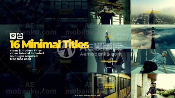 28561迷你文字标题动画AE模版Minimal Titles