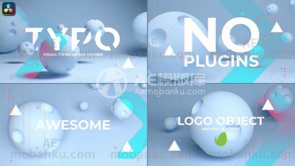 28568抽象3d对象介绍动画AE模版Abstract 3d Object Intro