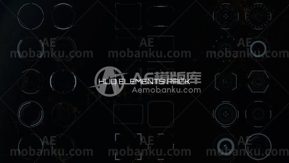 28579HUD界面元素动画AE模版HUD Elements Pack