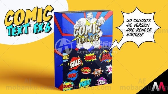 28580漫画文字特效动画AE模版Comic Text FX 6