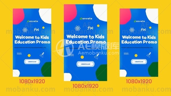 28605彩色儿童教育促销Instagram故事AE模版Colorfull Kids Education Promo | Instagram Story (1080×1920)