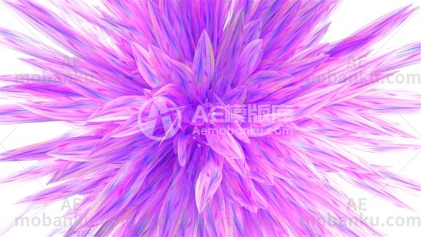 28618粉色花朵logo演绎动画AE模版Pink Flower Logo Reveal