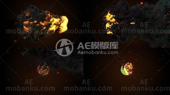 28624火焰logo演绎动画AE模版Fire Logo Reveal 2