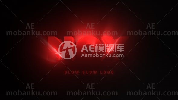 28649缓慢发光logo演绎动画AE模版Slow Glow Logo