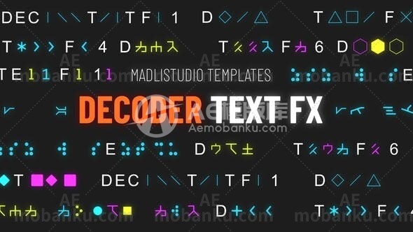 28659创意文字标题动画AE模板Decoder Text FX