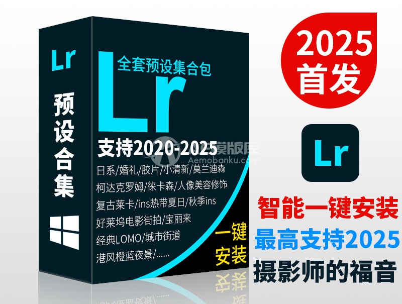 LR预设合集-lightroom调色胶片预设/ 日系/复古/人像精修 一键安装WIN版