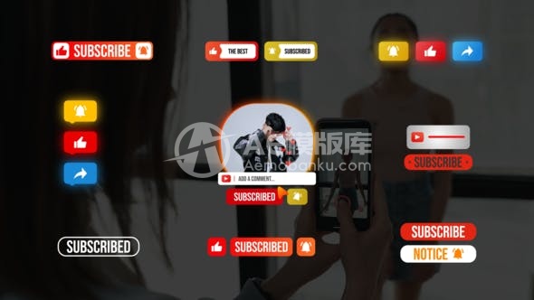 28970Youtube按钮 AE模板