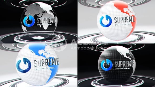 28982科技星球Logo揭示效果AE模版