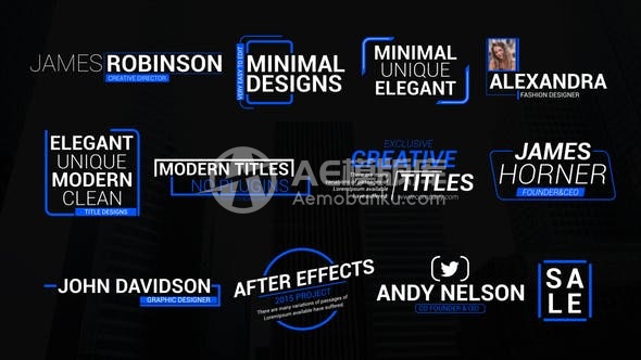 28983平滑的下三分之一标题动画AE模版