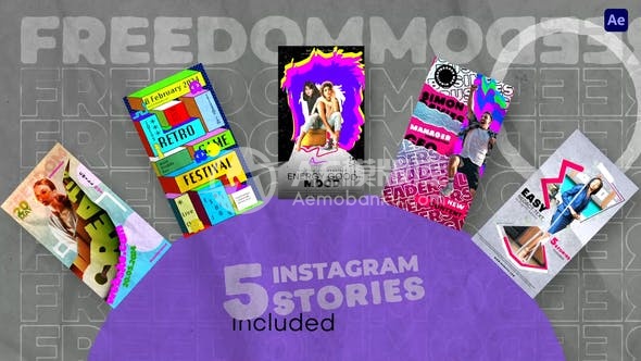 28985复古Instagram故事 – AE模版