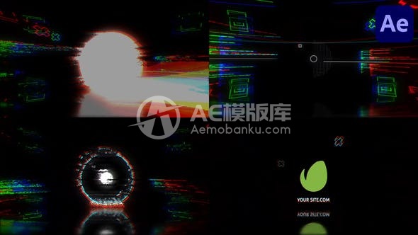 29005循环色彩故障特效 － AE模版