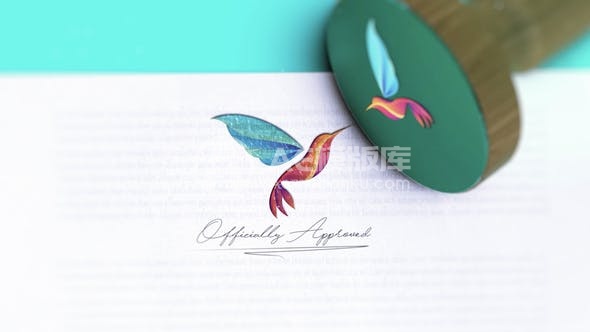 290163D邮戳Logo揭示效果 AE模版