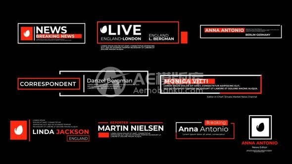 29027新闻底部第四版 AE模版