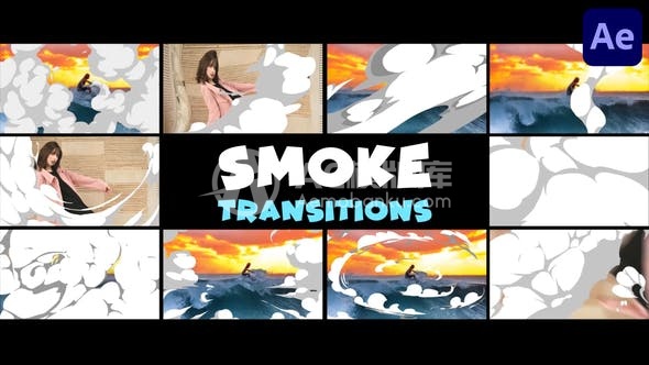 29063无缝卡通烟雾过渡效果 | Adobe After Effects AE模版