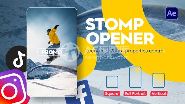 29068Instagram主题震撼开场 AE模板