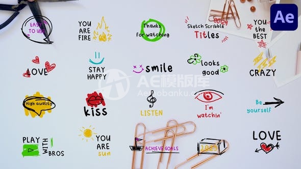 29069素描涂鸦标题 | Adobe After Effects AE模版