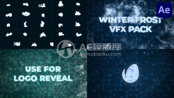 29075《冬季寒霜特效包》（After Effects）AE模版