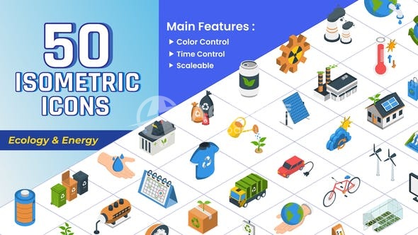 29101等距图标 – 生态与能源 AE模版