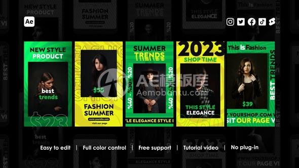 29113时尚的Instagram短视频回放 AE模版