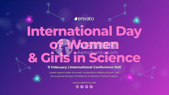29135国际科学女子节 AE模版