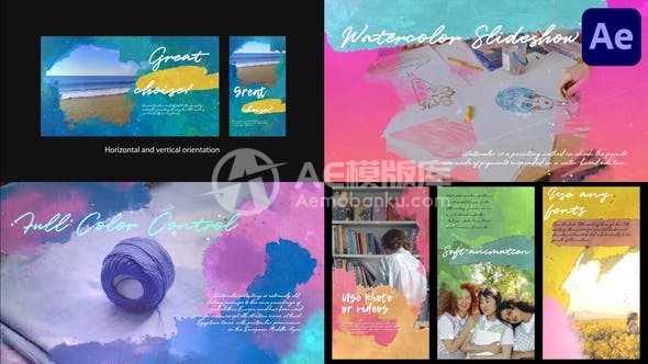 29140水彩墨水幻灯片 | AE模版