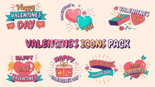 29163情人节图标包 V3 AE模版