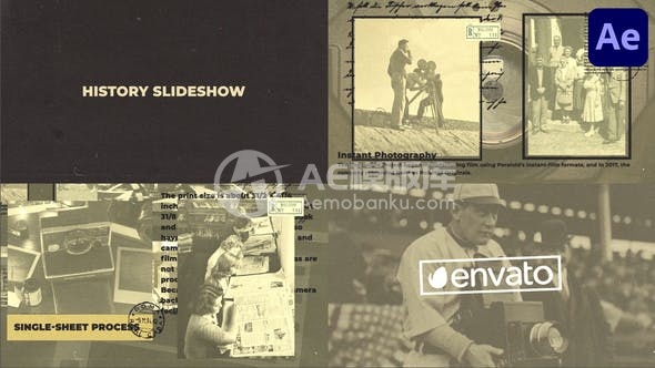 29169历史幻灯片制作AE模版