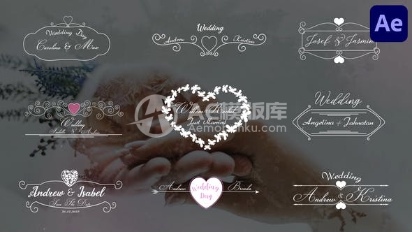 29173独特婚礼标题的After Effects模版