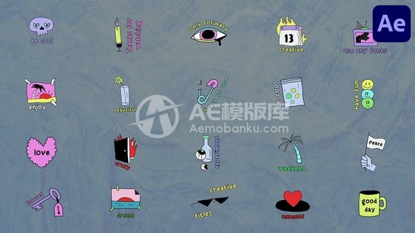 29181酸性滑稽标题 | Adobe After Effects AE模版