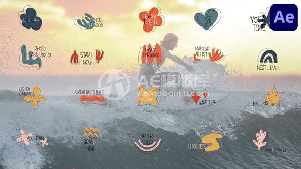 29186丰富多彩的流畅字幕(After Effects动画模板)