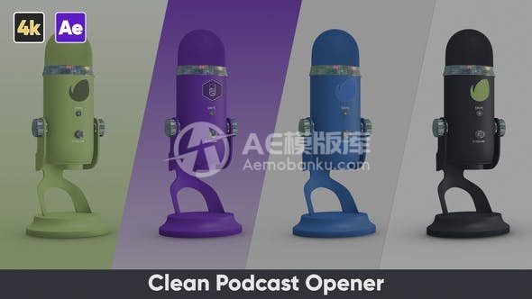 29188清新的播客开场动画 AE模版