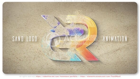 29205沙地标志揭示效果AE模版