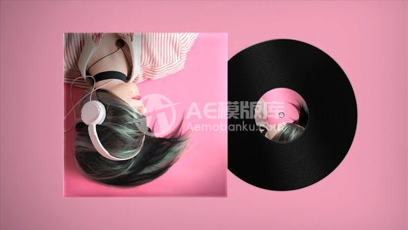 29219黑胶唱片模拟AE模版