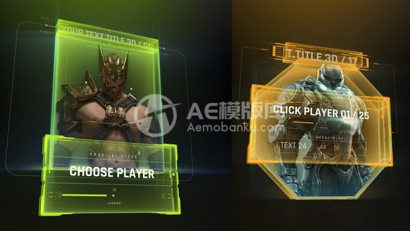 29223三维HUD个人资料5 AE模版