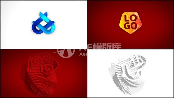 29246简单立体标志揭示 AE模版