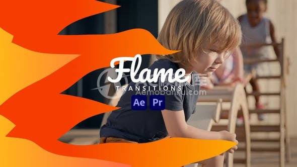 29272火焰转场 AE模版