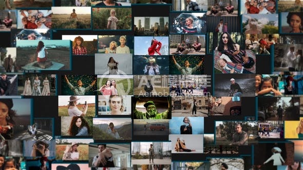 29285拼接图案LOGO揭示效果 AE模版