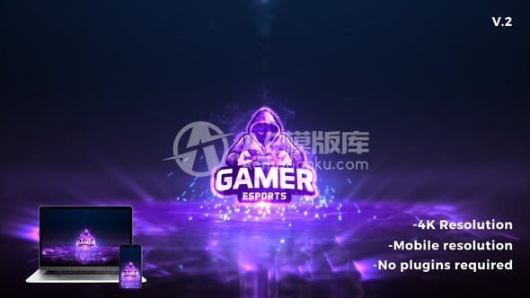 29286震撼力量标志揭示效果 AE模板