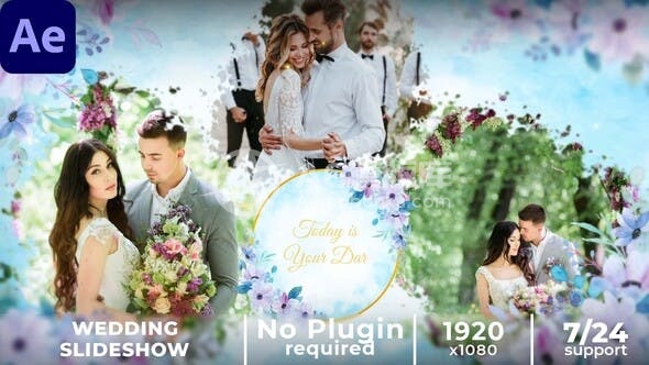 29288浪漫婚礼幻灯片 AE模板