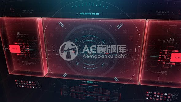 29328HUD屏幕界面3D合成动画模版